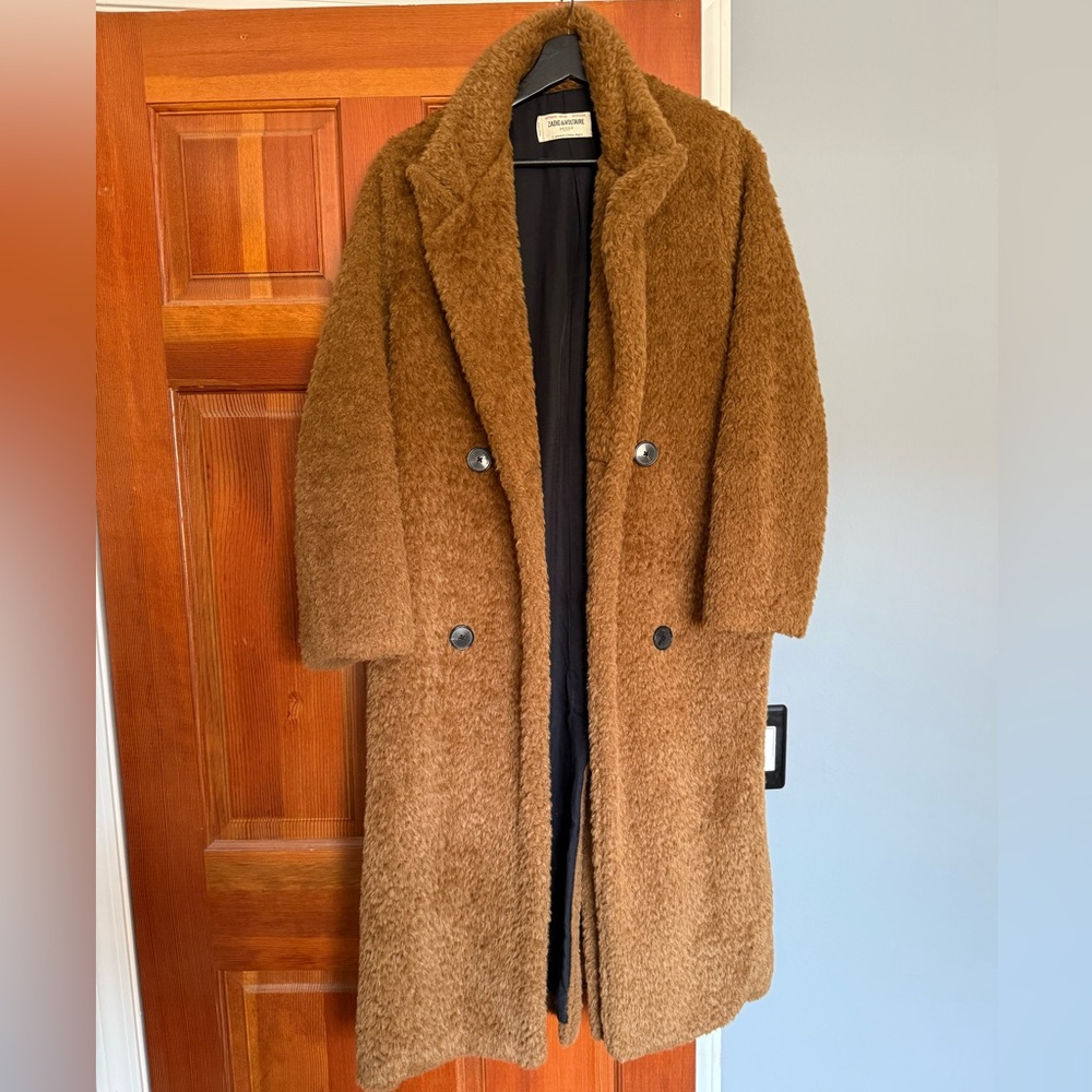 Zadig & Voltaire Teddy Brown Coat. XS. Oversized style. Worn ONCE.